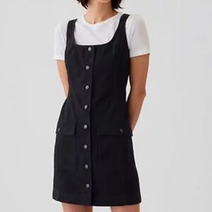 Gap Utility Button Midi Dress in Black